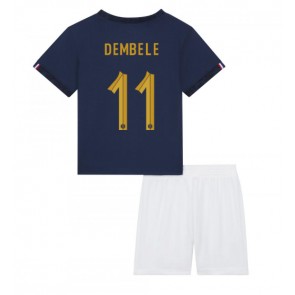 Francuska Ousmane Dembele #11 Domaci Dres za Dječji SP 2022 Kratak Rukavima (+ kratke hlače)